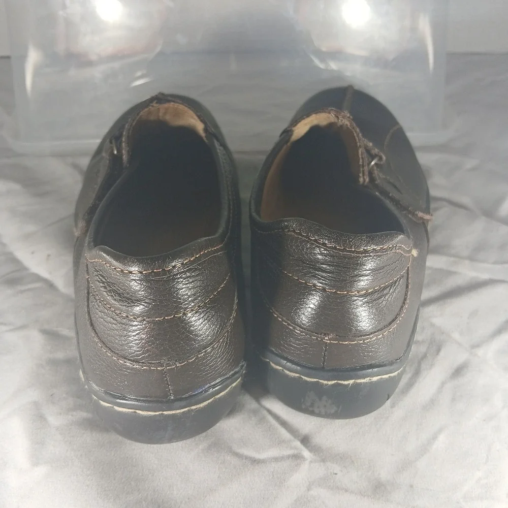 Dr Scholls Emily Brown Leather Slip On Loafer Shoes Women‎ Size 7W